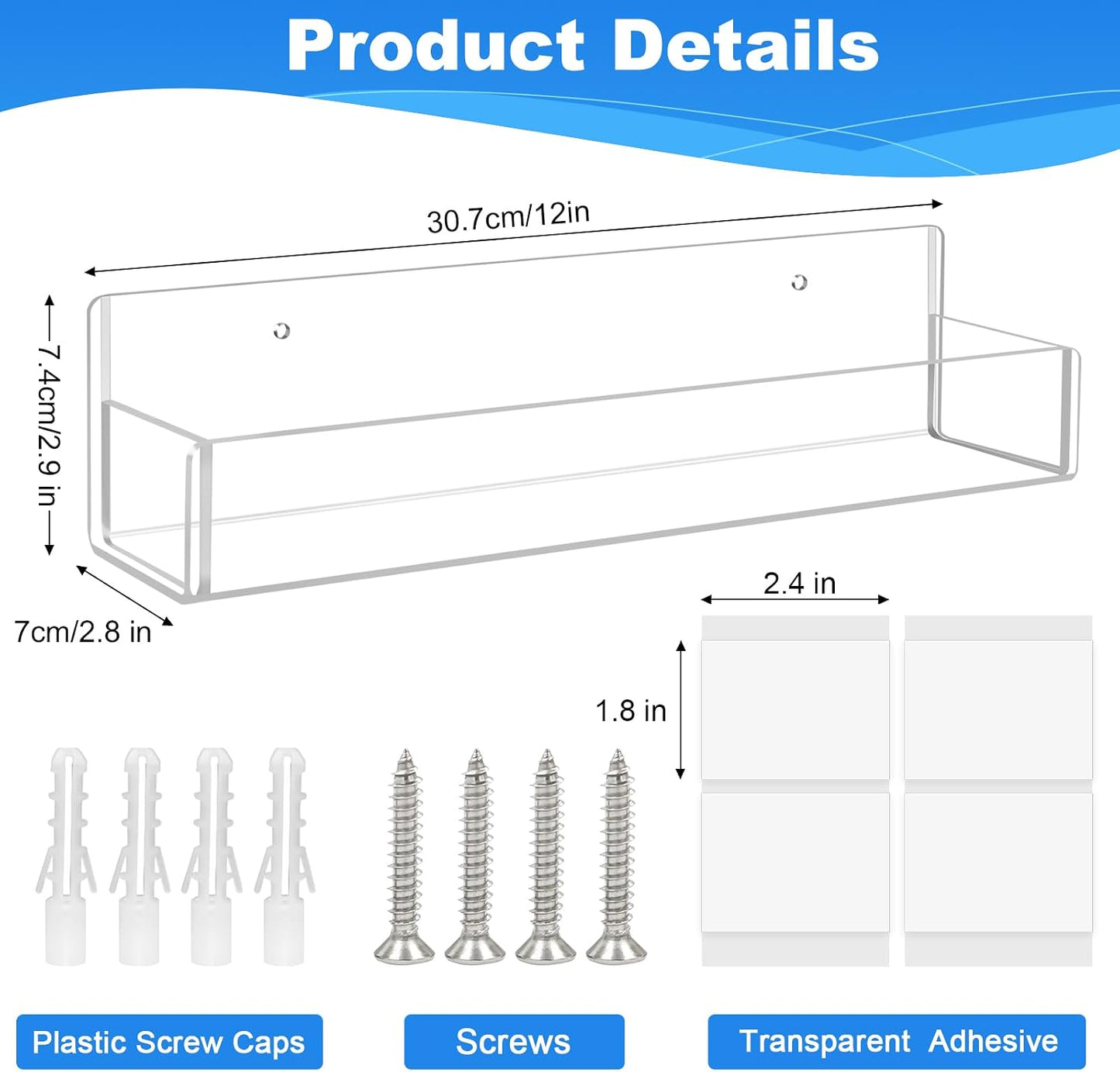 Estante acrílico especias 30cm colgante puerta set 2
