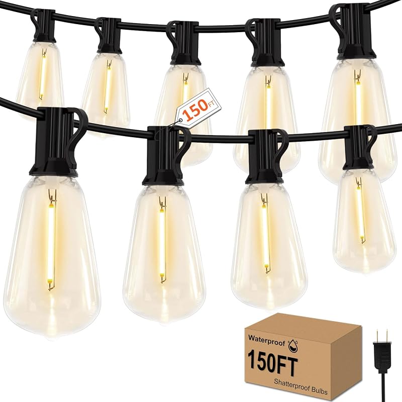 Guirnalda luces LED exteriores 150ft impermeables Edison