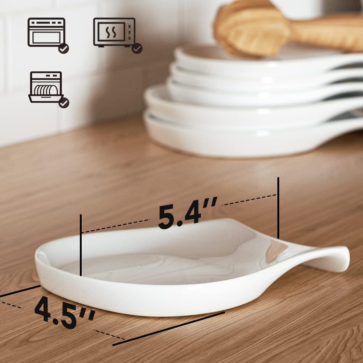 Soporte cuchara cerámica rosa para estufa 4.5pulg
