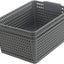 3 Pzas Cesta Almacenamiento Plástico Multiusos Gris
