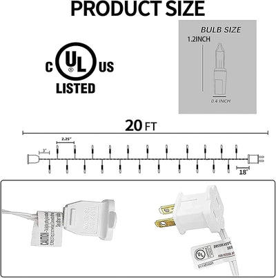 Luces Navidad blanco cálido 40ft 200uds impermeables