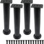 4 Pzas patas negras ajustables 10-17pulg para cama/sofá