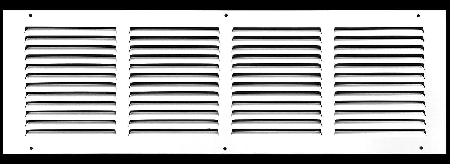 Rejilla aire retorno acero plano 20x6ft pared y techo blanca