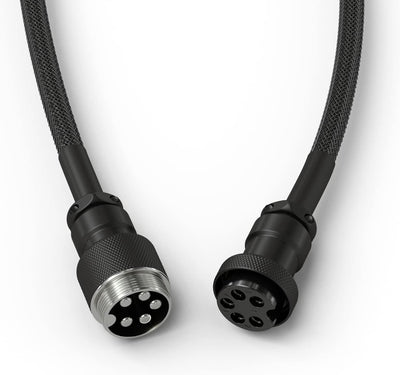 Cable USB C enrollado para teclado mecánico set negro