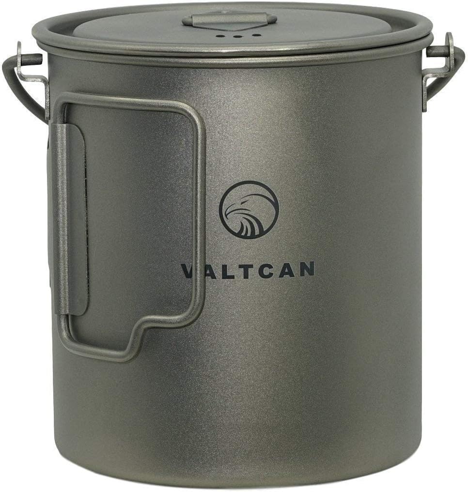 Olla titanio 25.4oz grado 1 tapa ajustada para campamento