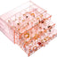 Caja organizadora aretes 3 cajones 72 compartimentos rosa