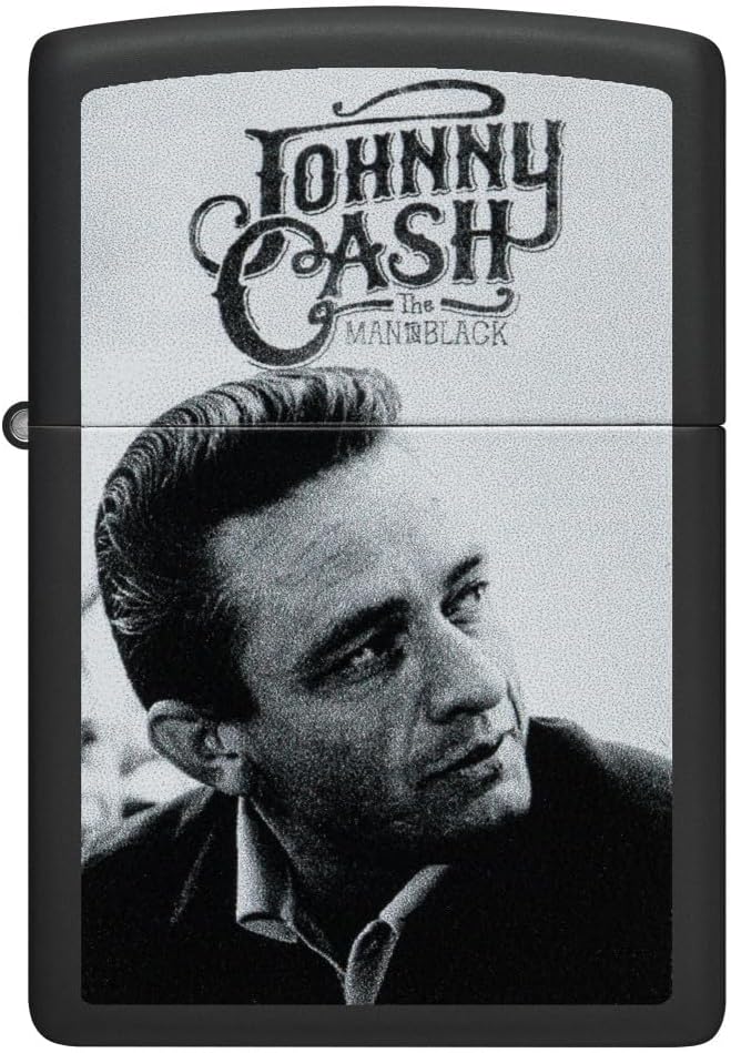 Encendedor bolsillo negro mate Johnny Cash