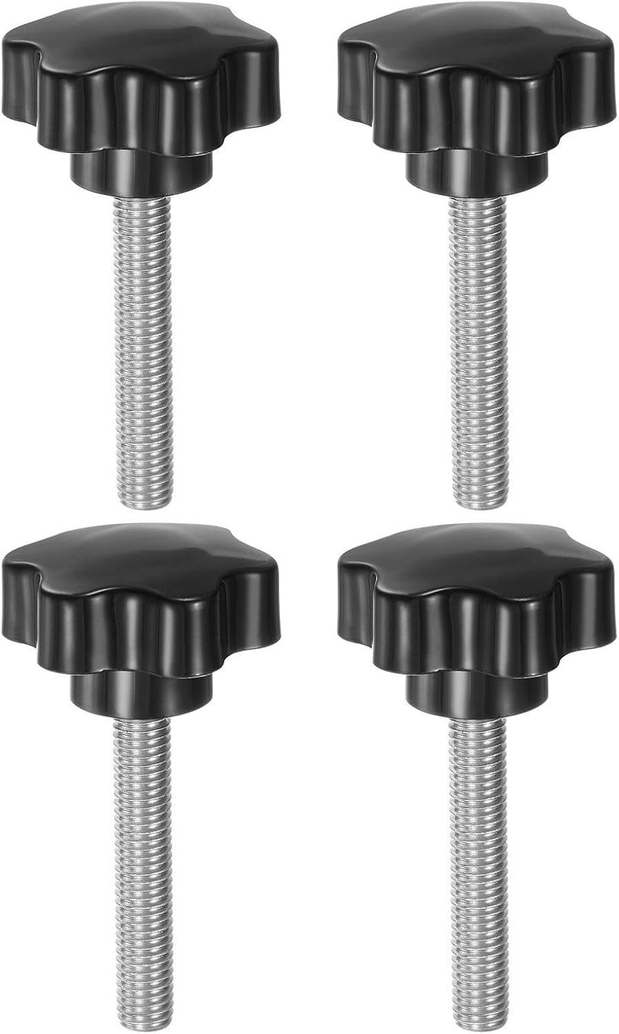 4 Perillas Estrella M10 Acero Inox 304 Negro