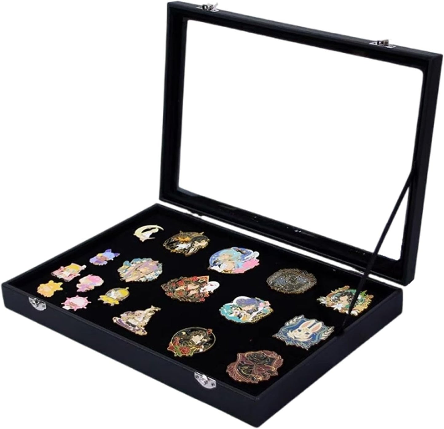 Caja almacenamiento broche 13.8x9.45" vitrina joyas negro