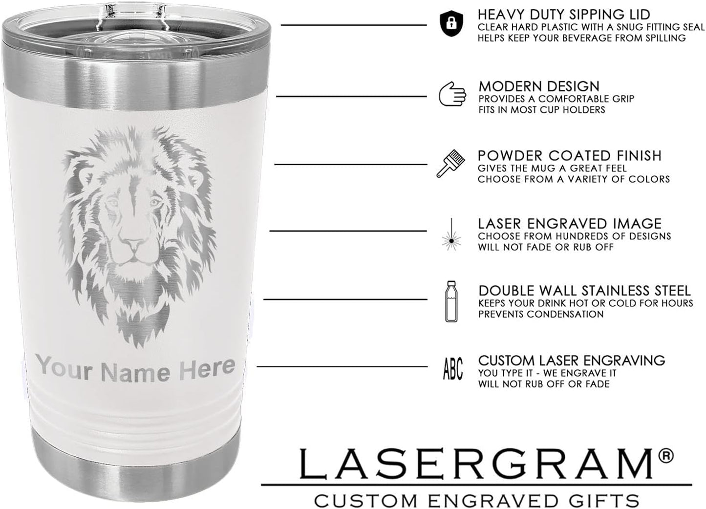 Vaso térmico 16oz ancla barco grabado blanco