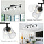 5 Luces Aplique Pared Techo Empotrado Vidrio Sembrado Negro