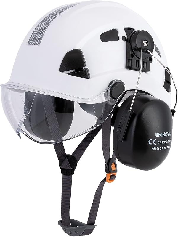 Casco protección oídos visera ANSI Z89.1 ABS construcción