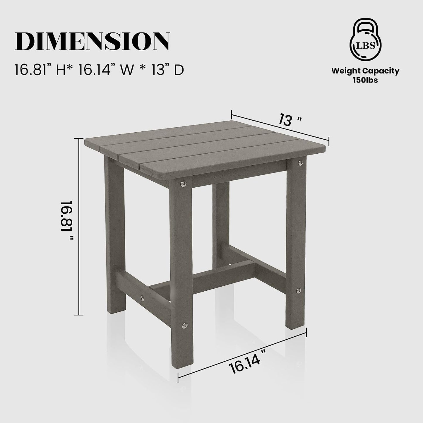 Mesa auxiliar Adirondack doble 17pulg resistente