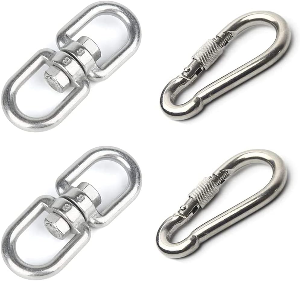 2 Ganchos Giratorios Acero Inox M8 para Columpio Marino