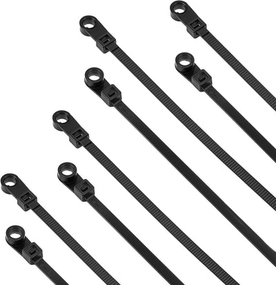 100 Bridas Negras con Agujero 7.8" Multiusos