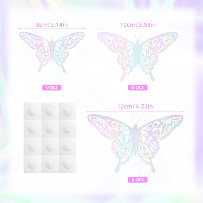 24 Pzas Adhesivos Mariposa 3D para Decorar Habitación