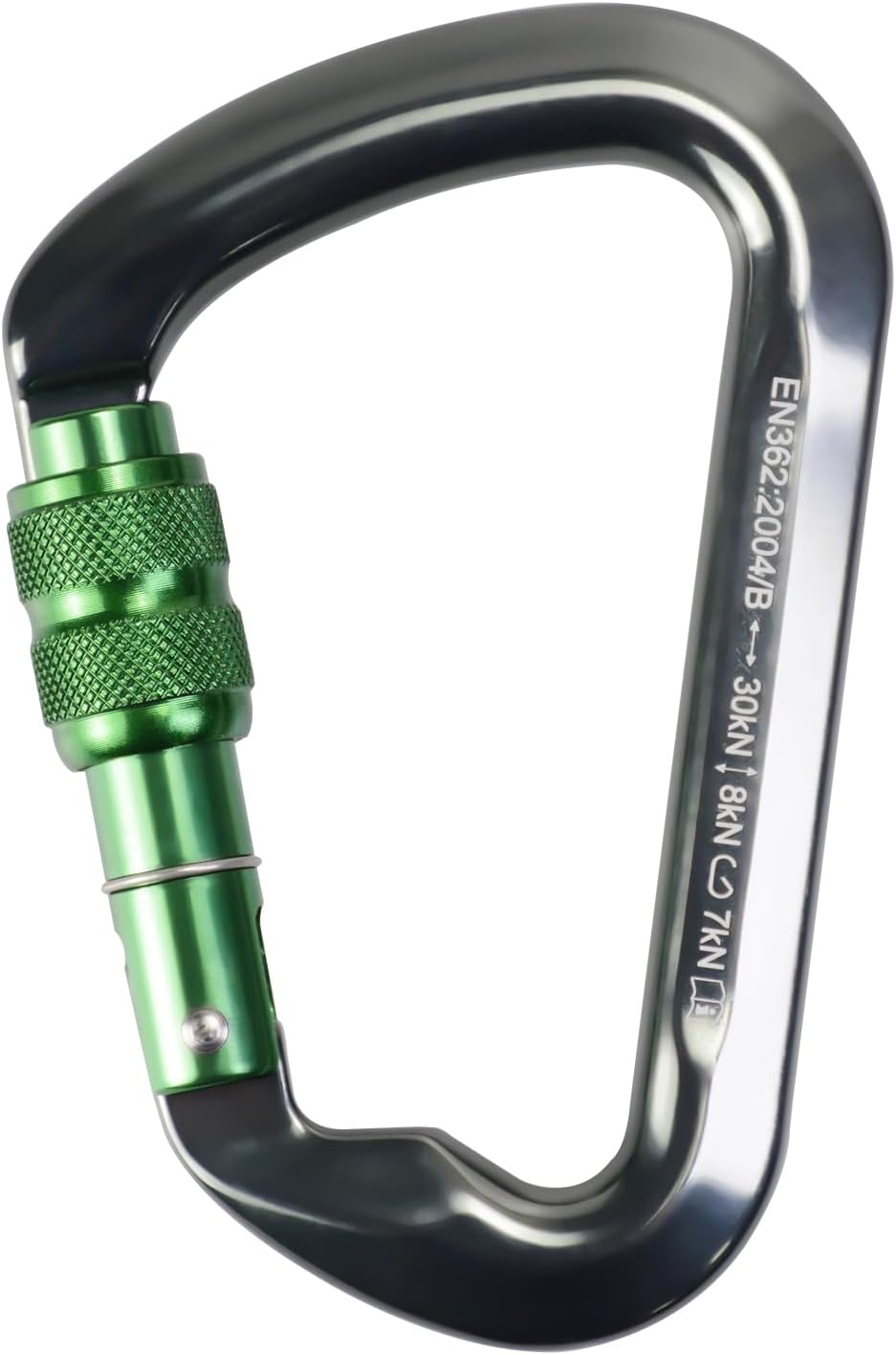 Mosquetón escalada bloqueo 30kN clip profesional resistente