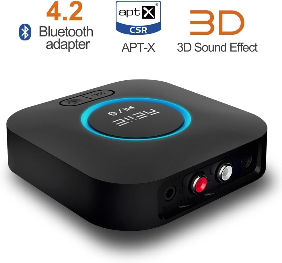 Receptor Bluetooth 4.2 con sonido 3D AptX para hogar y auto