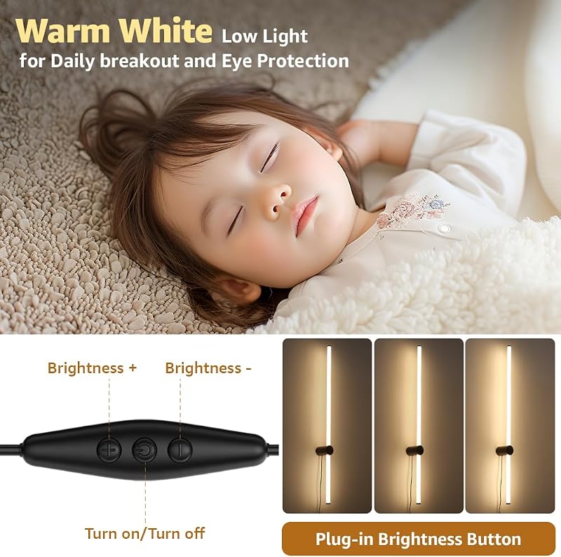 2 Pack Apliques Pared Led Negro 31.5pulg Interruptor