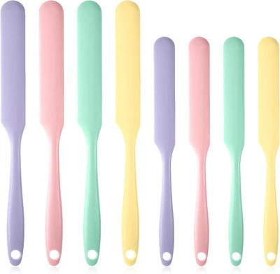 8 Espátulas Silicona para Tarros con Mango Largo