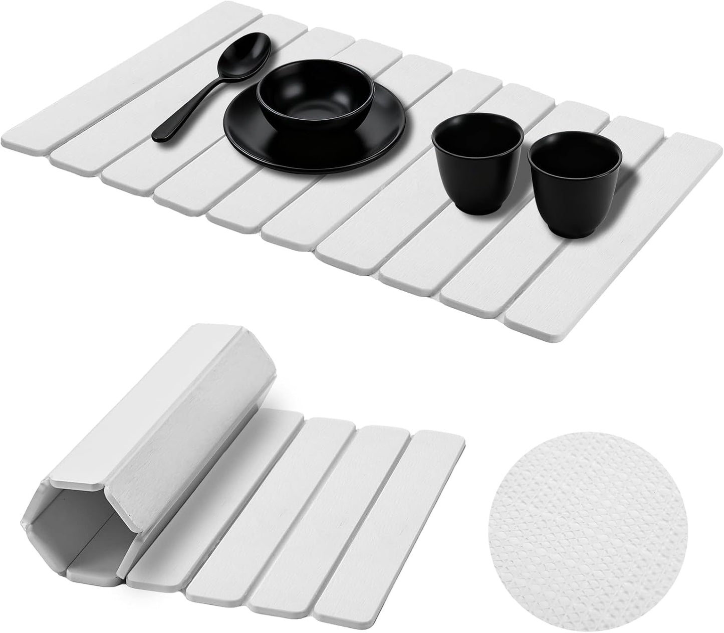 Tapete secado platos piedra plegable antideslizante cocina