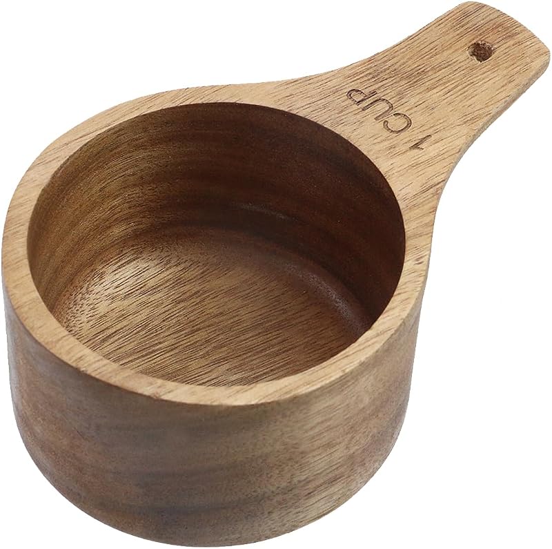 Tazas medidoras madera natural 1 taza cocina
