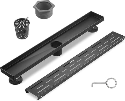 Drenaje ducha negro mate 32pulg acero inox