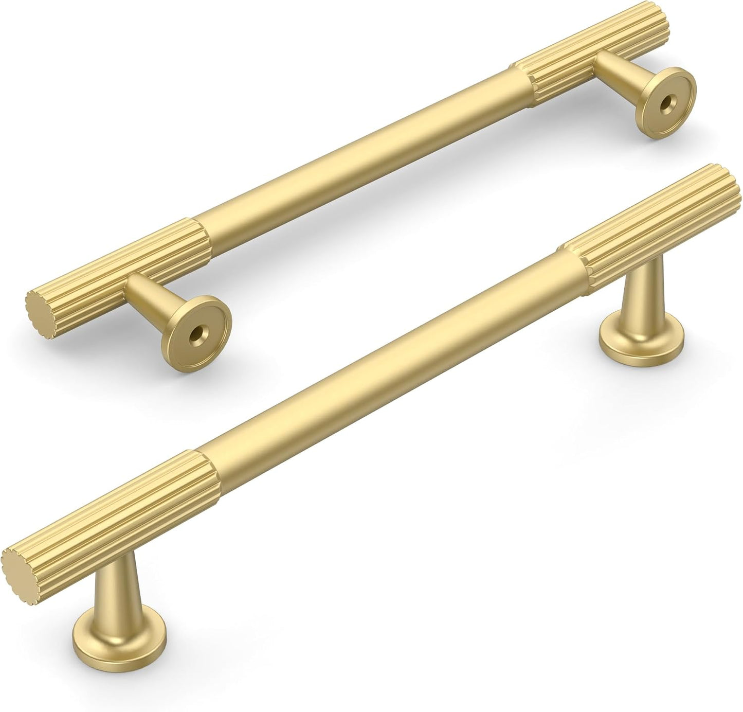 10 Tiradores Oro Cepillado para Armarios Cocina 6.3pulg