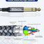 Cable TRS 1/4 pulg 10pies conector macho comp bajo teclado