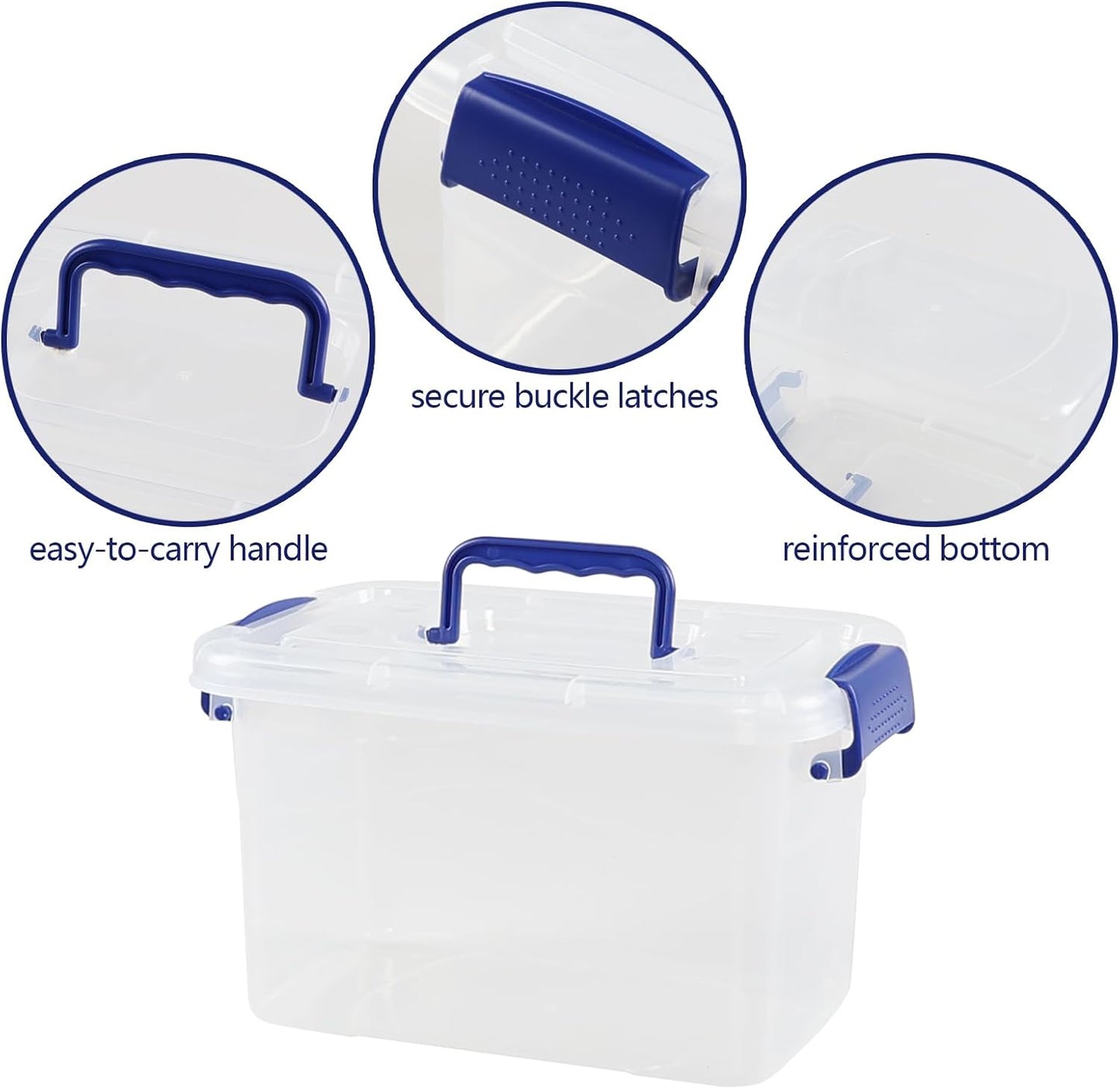 6 Pack Contenedores Plástico 5qt con Tapa y Pestillo