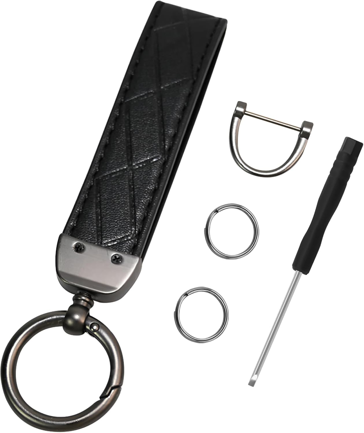 Llavero pulsera cuero soporte coche 2 pzas