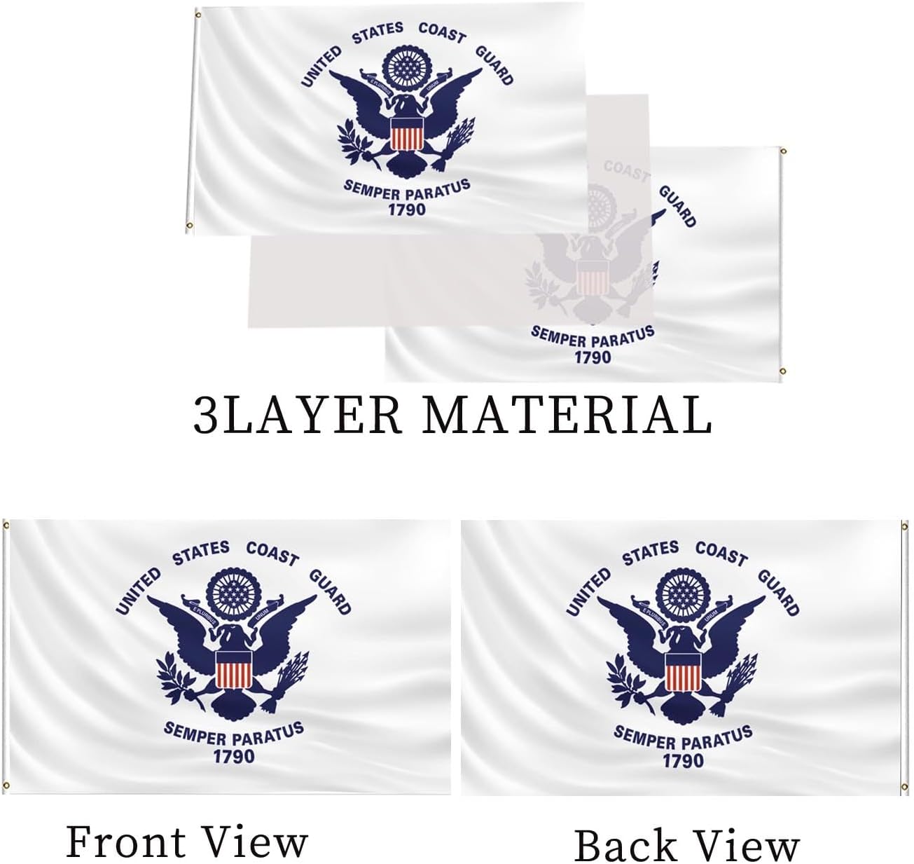 Banderas guardacostas 3x5poliéster 3 capas doble cara