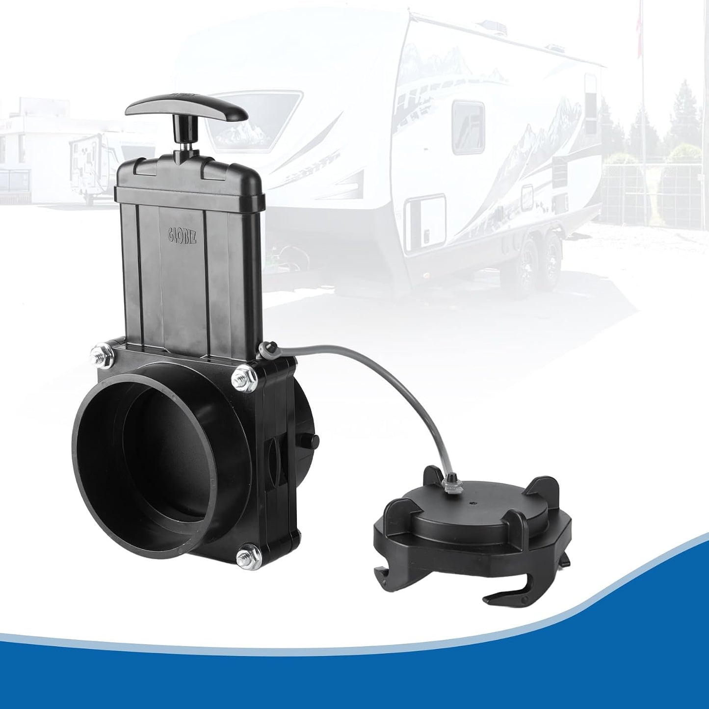 Válvula compuerta RV 3" PVC con tapa adhesiva negro
