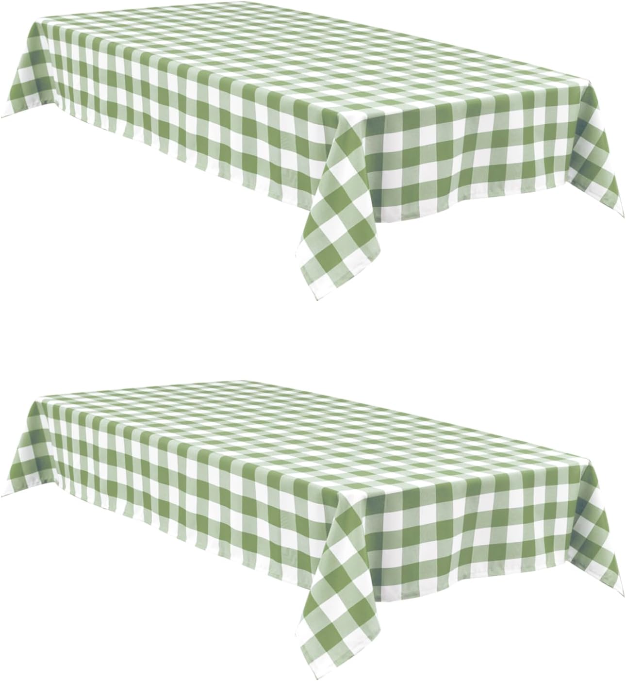 Mantel cuadros búfalo impermeable 54x80pulg pack 2 verde salvia