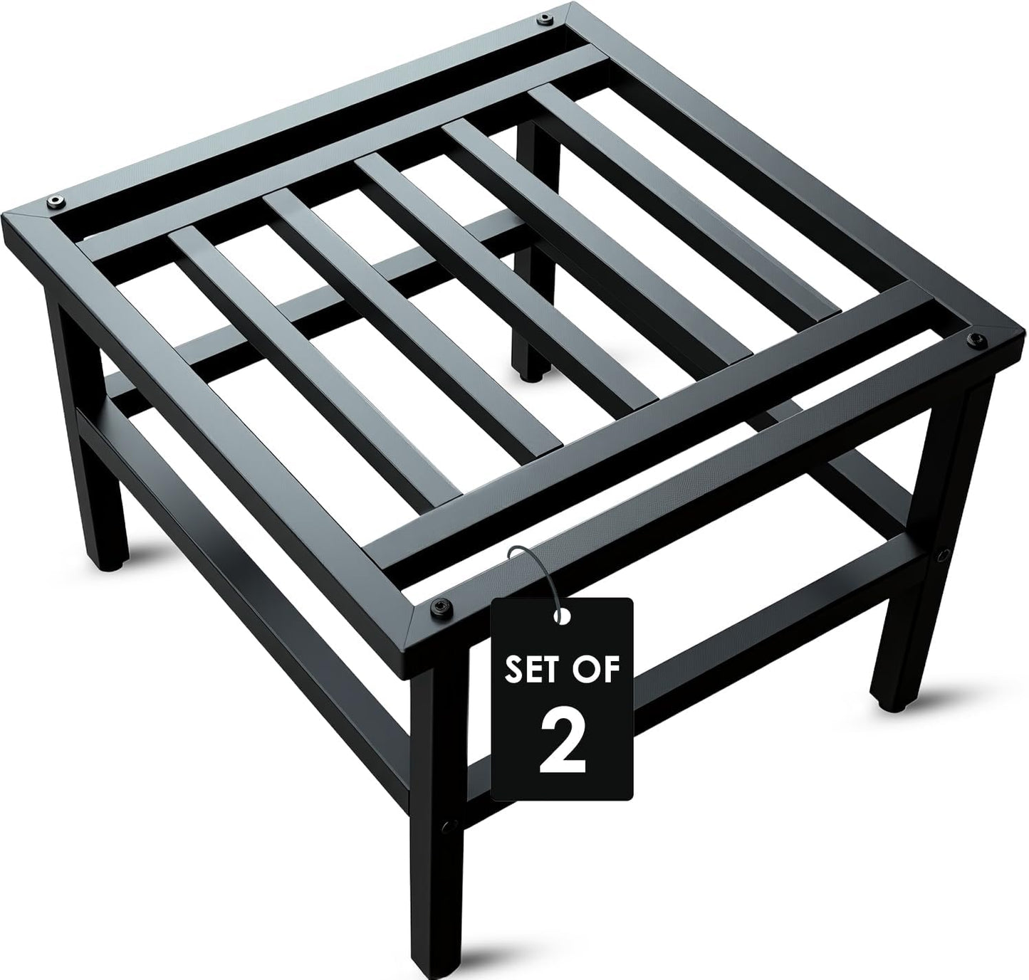 Soporte elevador cuadrado hierro forjado 18pulg para macetas