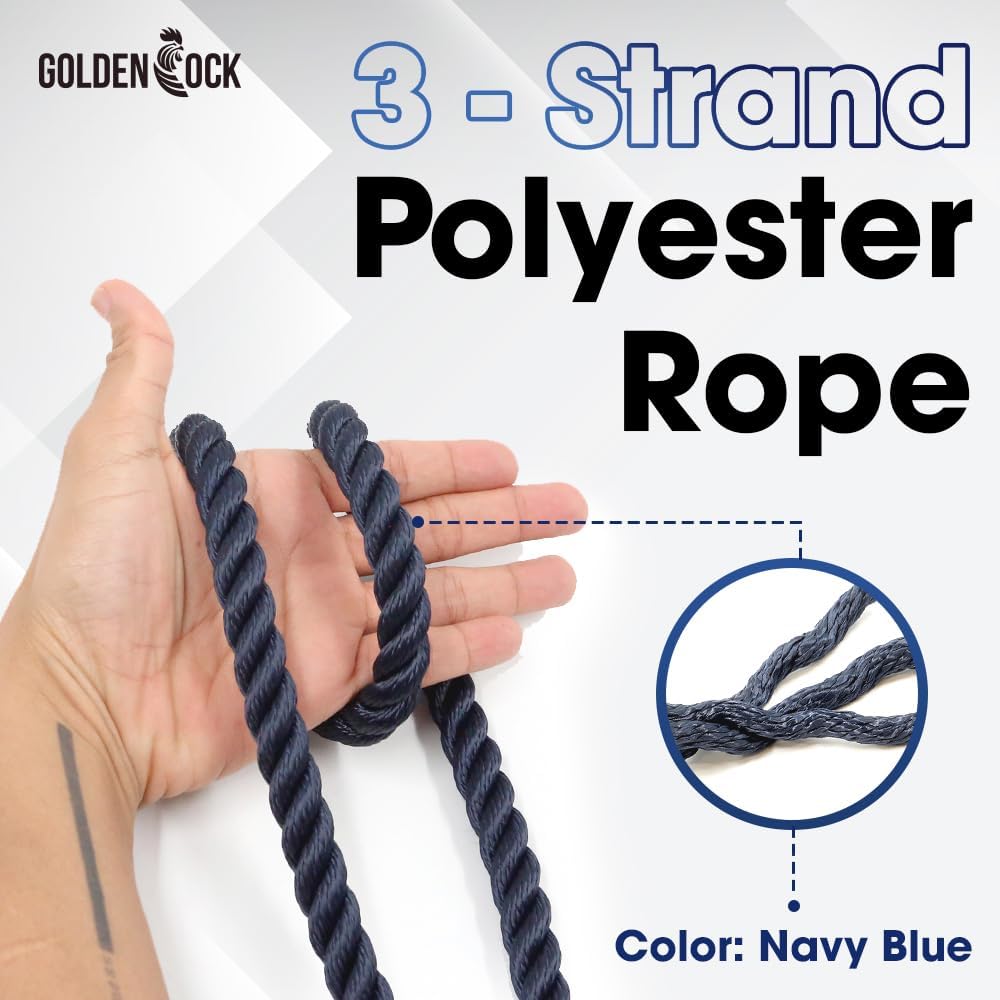 Cuerda PP poliéster impermeable 1/2" x32pies azul