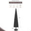 Cubierta sombrilla patio 600D impermeable 12ft negro