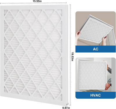 Filtro aire MERV 11 16x20x1 reutilizable 8 medios ABS