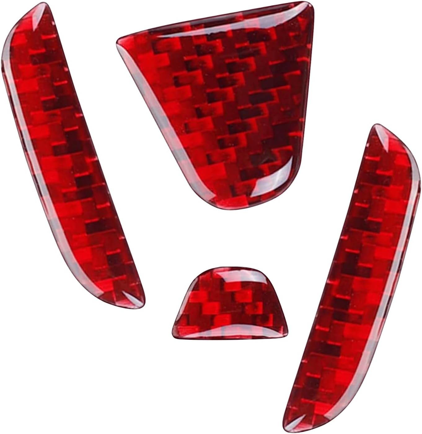 Emblema fibra carbono adhesivo Honda Civic 16-21 rojo 4pzas