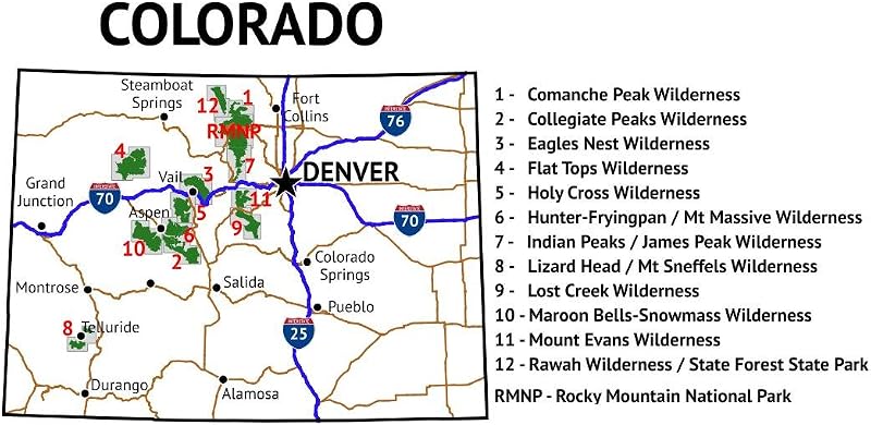 Mapas del desierto Colorado Parque Nacional Rocosas