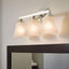 Accesorio baño doble montaje 3 luces vidrio esmerilado