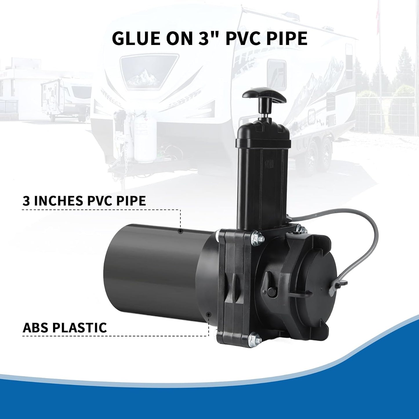 Válvula compuerta RV 3" PVC con tapa adhesiva negro