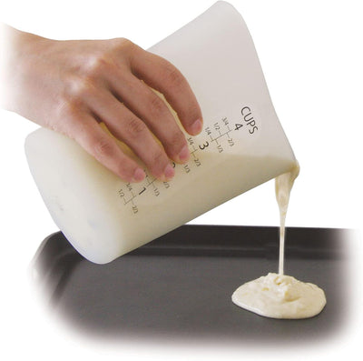 Taza medidora silicona flexible 4 translúcida