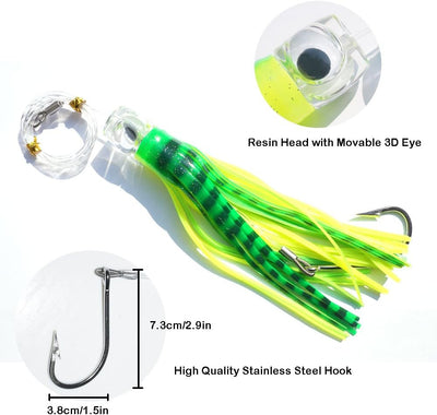 Set 8/9/11 pulg Cebo Tuna para Mahi Marlin Wahoo