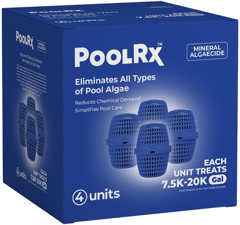 Pack 4 algicida piscina color azul