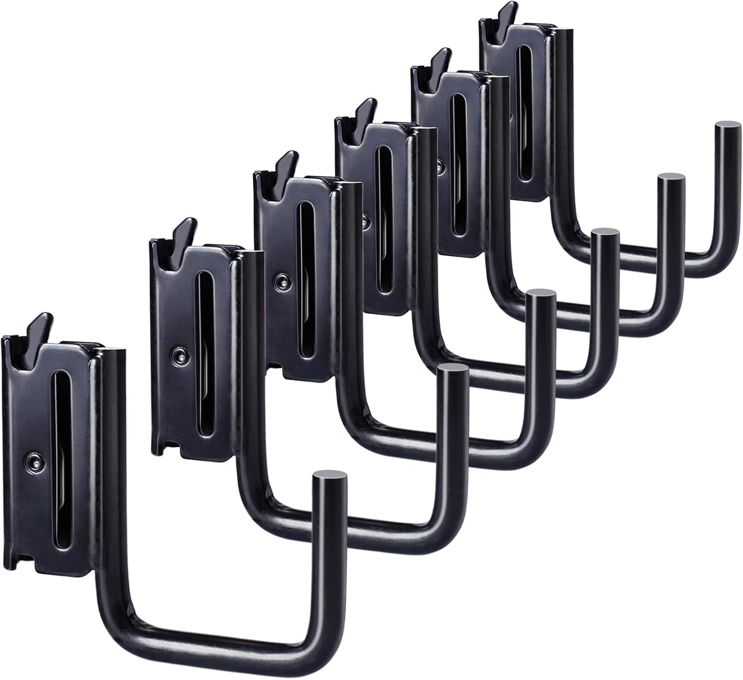 6 Ganchos E Track J 2" Acero Negro para Camiones