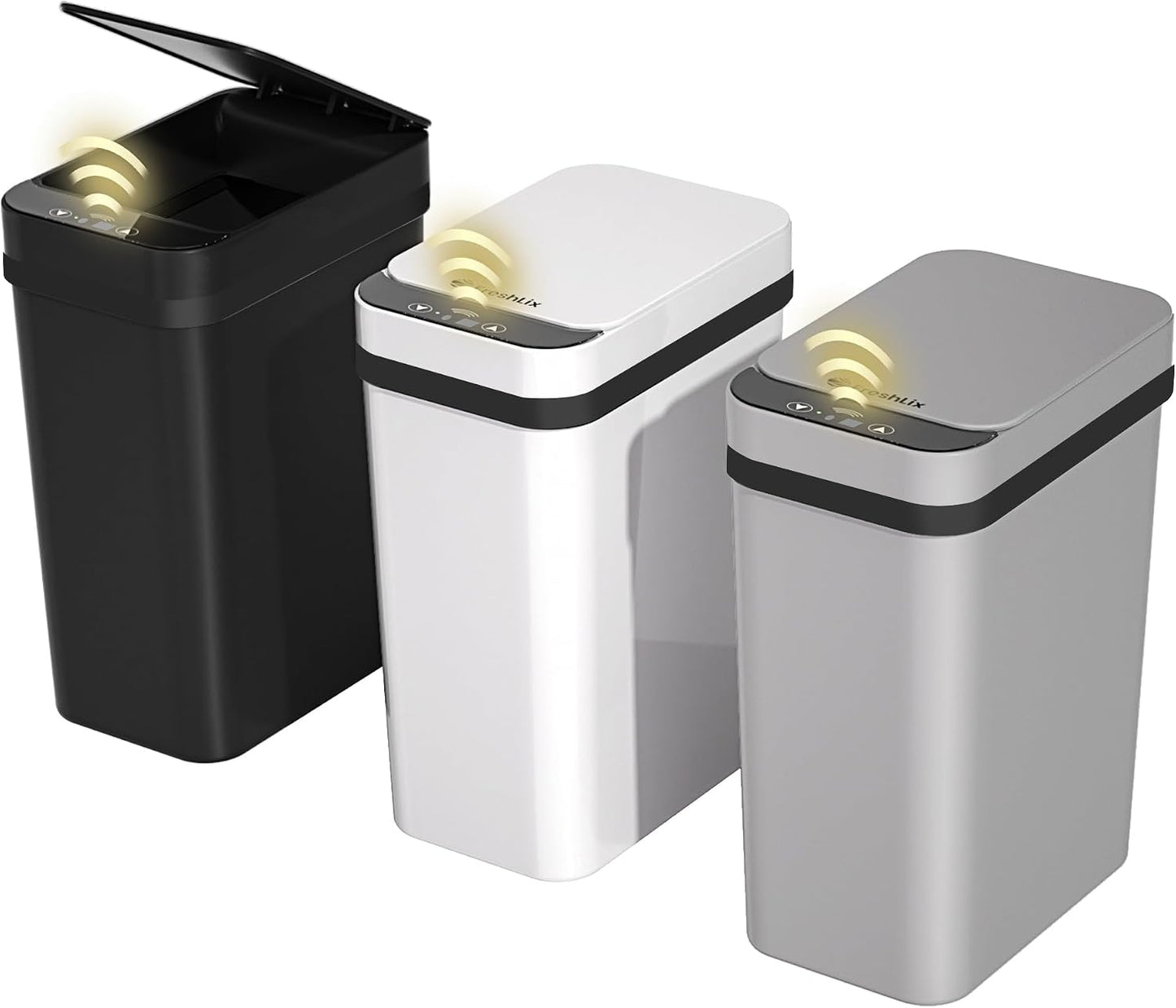 3 Cubos Basura 10L Sensor Movimiento Impermeables