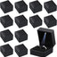 12 Cajas Joyería Terciopelo Negro LED para Anillo Collar
