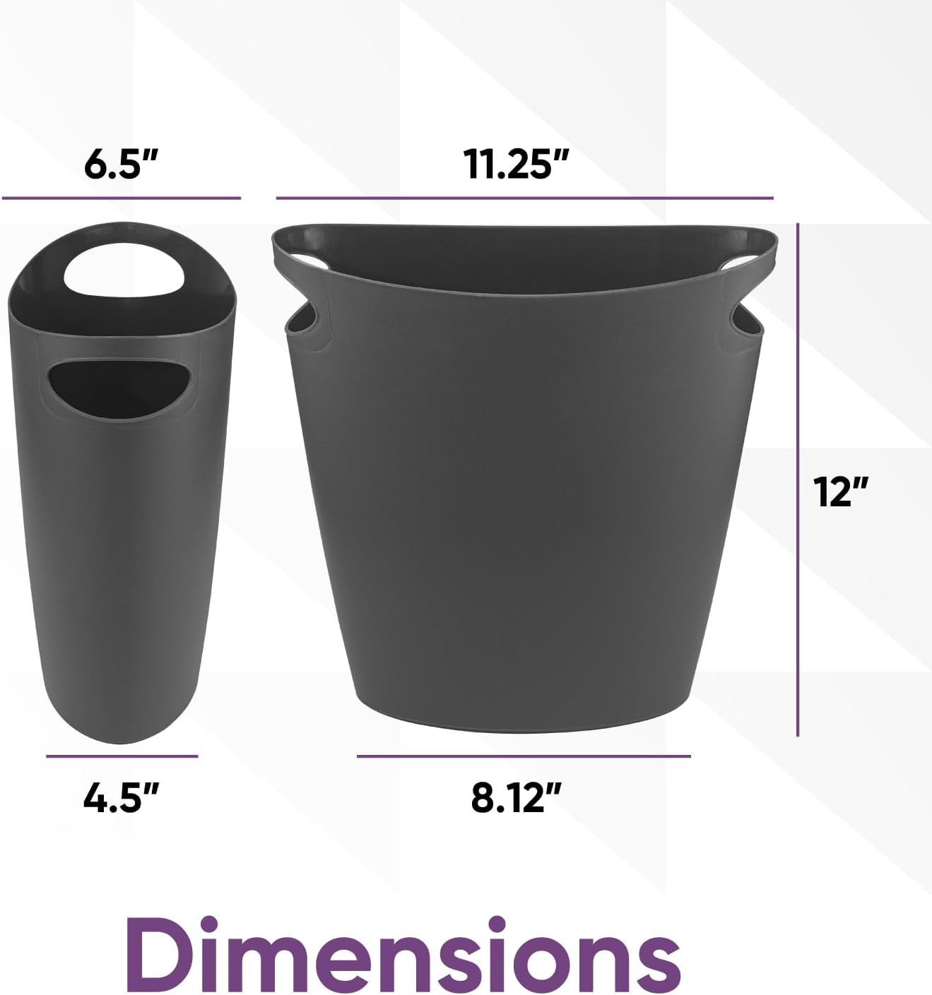 Cubo basura plástico 2.5gal estrecho para dormitorio oficina