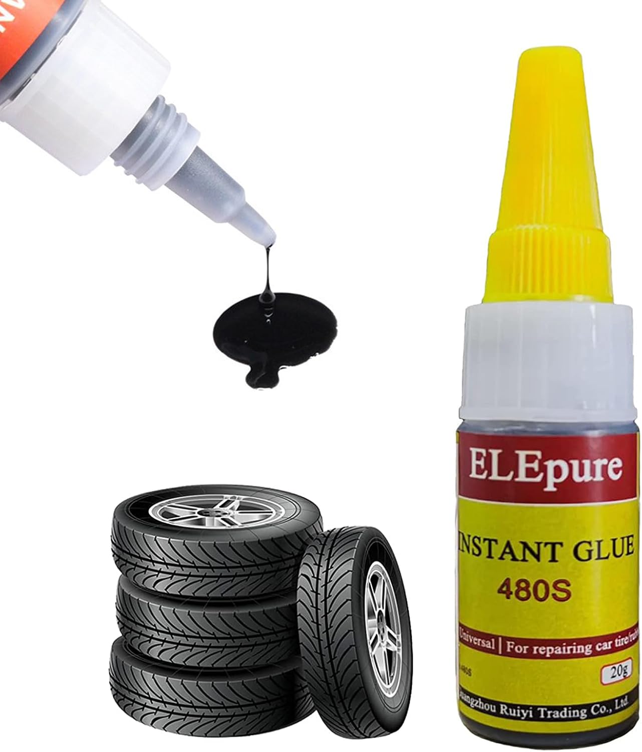 Pegamento negro reparación neumáticos goma fuerte 0.7oz